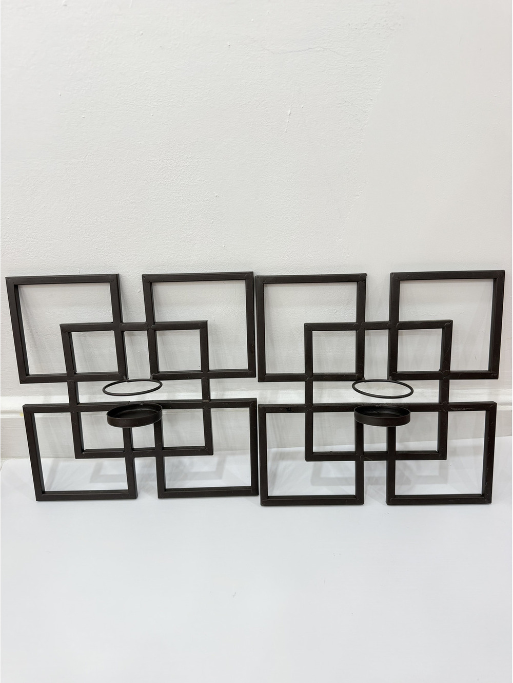 Vintage Geometric Metal Double Square Wall Candle Holder/wall hanging/sconce